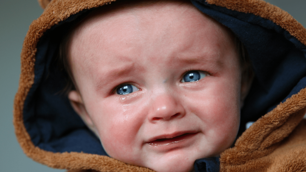 baby crying closeup